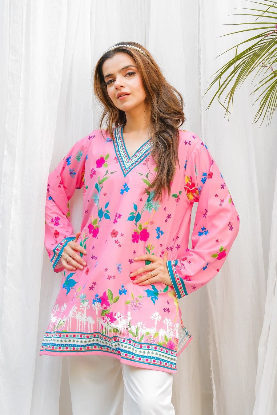 PINK FLORAL DIGITAL PRINTED CORD SET